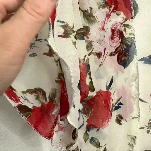 Kimono Sheer Floral  White / Red / Blue Size - Picture 9 of 16